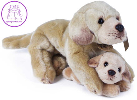 PLYŠ Set pes světlý labrador + mládě 25cm Eco-Friendly *PLYŠOVÉ HRAČKY*
