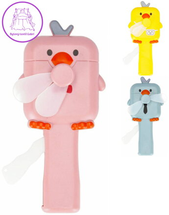 MEGA CREATIVE Větráček do ruky kuře manuální ventilátor 3 barvy MEGA CREATIVE Větráček do ruky kuře manuální ventilátor 3 barvy