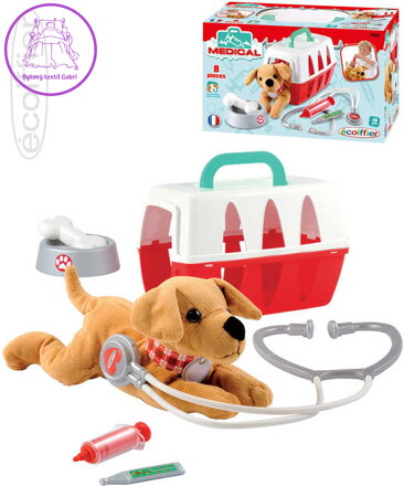 ECOIFFIER Baby kufřík pro veterináře set přepravní box s pejskem a lékařskými nástroji