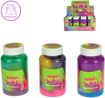 Sliz duhový 250g zábavná hmota v plastové lahvičce 3 barvy