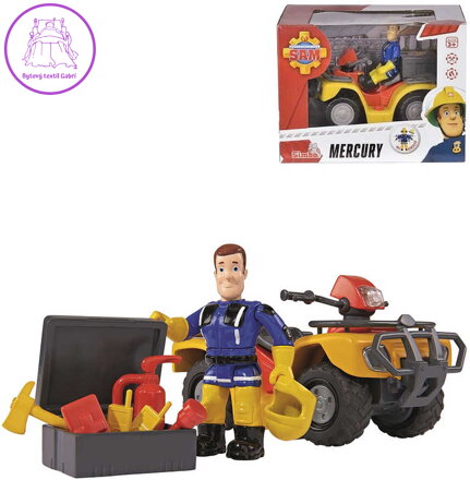 SIMBA Požárník Sam Mercury set čtyřkolka s figurkou a doplňky plast