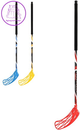 Hokejka florbalová zahnutá doprava 115 cm hliník/plast 3 barvy v sáčku