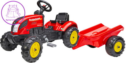 FALK Set baby traktor Country Farmer šlapací Červený vozítko s valníkem