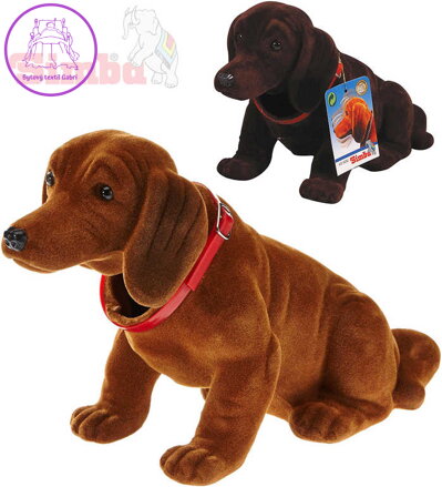 SIMBA Pes s kývací hlavou Jezevčík 24cm dekorace plast 2 barvy