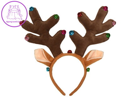 KARNEVAL Čelenka sobí rohy s ušima *KARNEVALOVÝ DOPLNĚK*