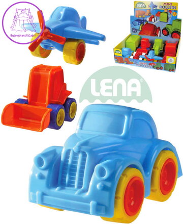 LENA Baby autíčko Mini Roller 11cm dopravní prostředky 8 druhů plast