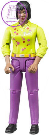 BRUDER 60403 Figurka žena snědá pleť, fialové kalhoty