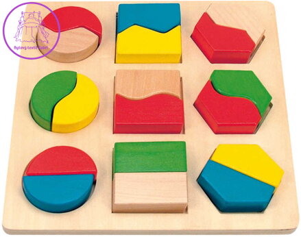 WOODY DŘEVO Destička puzzle s vkládacími tvary 18 dílků *DŘEVĚNÉ HRAČKY*