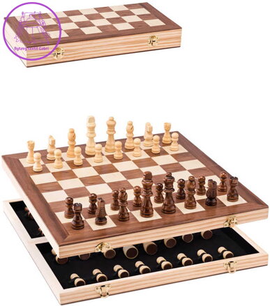 DŘEVO Hra Královské šachy Popular v dřevěném boxu *SPOLEČENSKÉ HRY*
