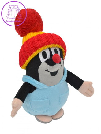 MORAVSKÁ ÚSTREDNA Krtek 20 cm, kalhotky, kulich červeno-žlutý, plyšová hračka