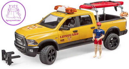 BRUDER 02506 Auto RAM 2500 Power Wagon pobřežní stráž na baterie Světlo Zvuk