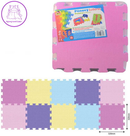 Měkké bloky barevné A 10ks pěnový koberec baby puzzle podložka na zem