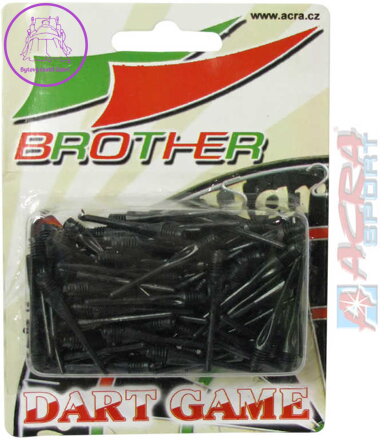 ACRA Náhradní plastové hroty k šipkám Brother set 100ks 2 barvy TA53