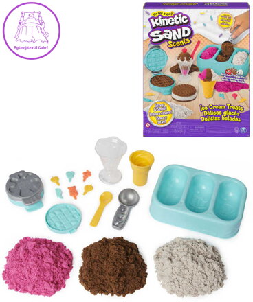 SPIN MASTER Kinetic Sand výroba zmrzlin kreativní set magický písek s nástroji