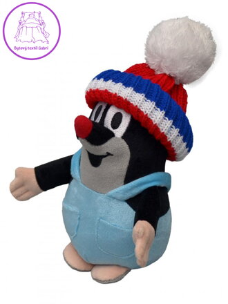 MORAVSKÁ ÚSTREDNA Krtek 20 cm, kalhotky, kulich červený-trikolora, plyšová hračka