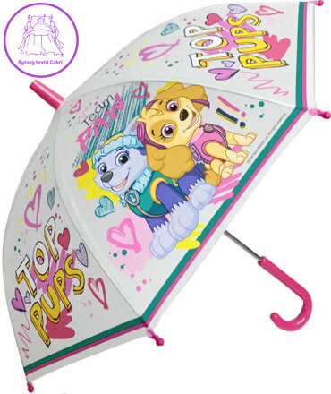 Deštník dětský Tlapková Patrola (Paw Patrol) manuální 60x64cm transparentní