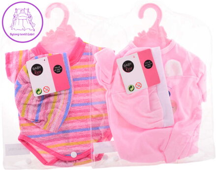 Obleček pro panenku miminko 40-45cm set dupačky/body s čepičkou