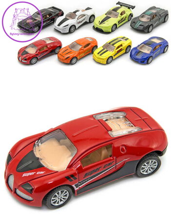Auto sportovní 8cm model kovový na zpětné natažení různé druhy