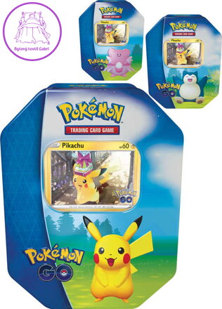 ADC Hra TCG Pokémon GO Tin set 4x booster s doplňky v kovovém boxu 3 druhy