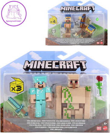 MATTEL Minecraft Set 2 figurky s doplňky různé druhy plast