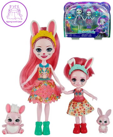 MATTEL Enchantimals herní set panenka + sestřička se 2 zvířátky 5 druhů