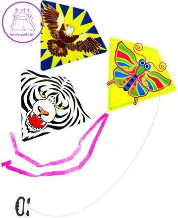 Drak létající potisk zvířátka 64x76cm 3 druhy plast