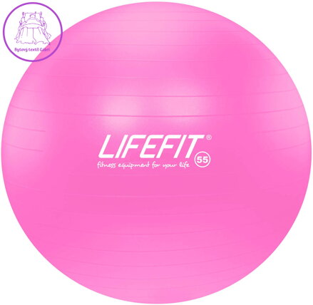 Míč gymnastický Lifefit Anti-Burst růžový 55cm balon rehabilitační do 200kg