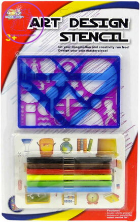 Malování s fixami a šablonami kreativní set na kartě