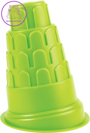 HAPE Bábovka Šikmá věž v Pise zelená baby formička na písek plast