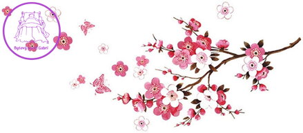 Samolepka na zeď Sakura třešňový květ samolepicí nástěnná dekorace