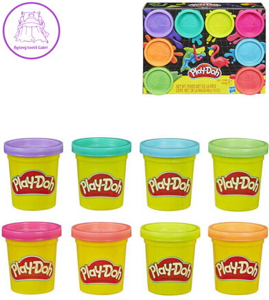 HASBRO PLAY-DOH Modelína neonová set 8ks kelímků 448g
