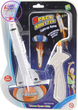 Raketoplán vystřelovací set raketa vesmírná s vystřelovačem na baterie Světlo Zvuk