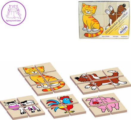 DETOA DŘEVO Puzzle skládanka zvířátka 12 dílků *DŘEVĚNÉ HRAČKY*