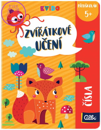 ALBI Kvído Zvířátkové učení Čísla naučný sešit se samolepkami