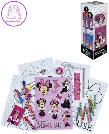 Školní potřeby Disney Minnie Mouse velký set 35ks s omalovánkami