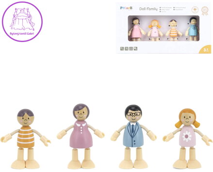 VIGA DŘEVO PolarB Rodinka set 4 figurky doplněk do domečku pro panenky