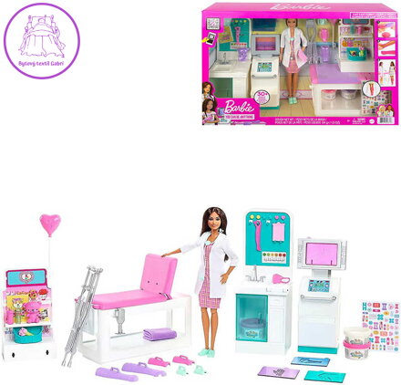 MATTEL BRB Klinika 1.pomoci herní set panenka Barbie doktorka s doplňky