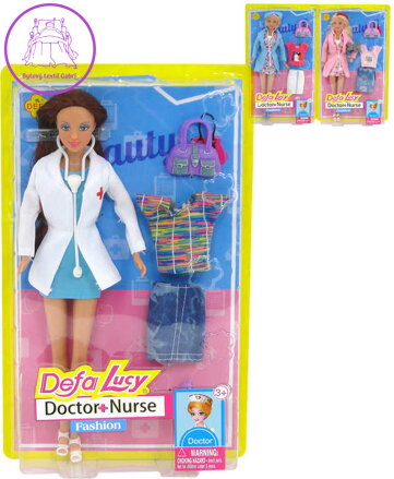 Panenka Defa Lucy doktorka zdravotní sestra 29cm set s doplňky 3 druhy