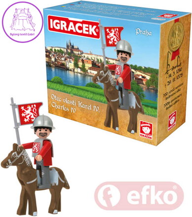 EFKO IGRÁČEK Karel IV. Praha set s koněm a doplňky v krabičce STAVEBNICE