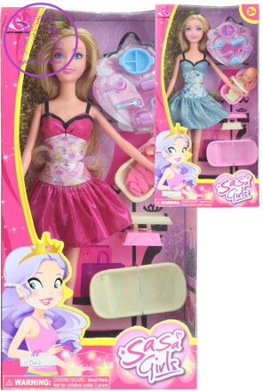 Panenka 30cm set trendy maminka s miminkem a doplňky 2 druhy plast