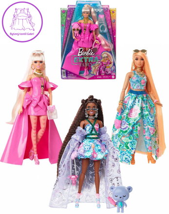 MATTEL BRB Barbie Extra módní panenka set s fashion doplňky 3 druhy