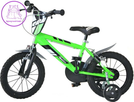 ACRA Dětské kolo Dino Bikes 414U zelené chlapecké 14" balanční kolečka