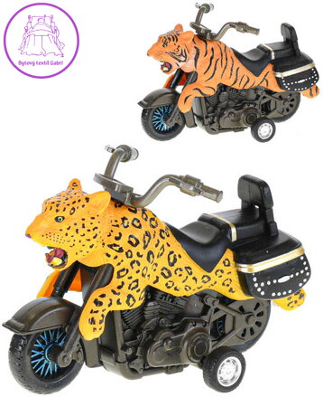 Motorka zvířátko safari 11cm na setrvačník 6 druhů plast