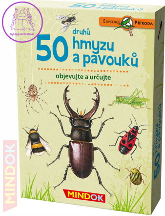 MINDOK HRA kvízová Expedice Příroda: 50 druhů hmyzu a pavouků naučná