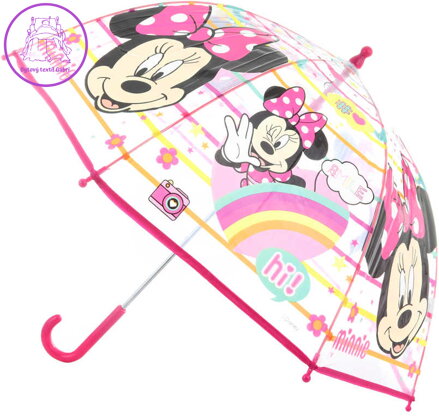 Deštník dětský Disney Minnie Mouse 70x70x64cm průhledný manuální