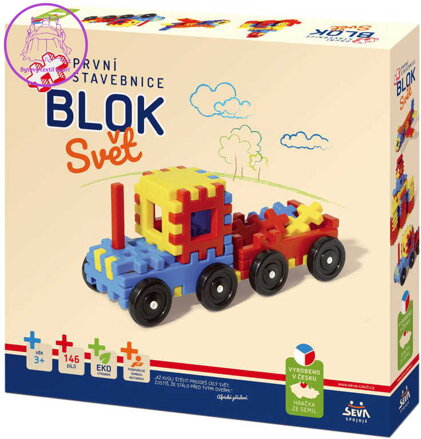 SEVA BLOK Svět plastová STAVEBNICE 146 dílků v krabici