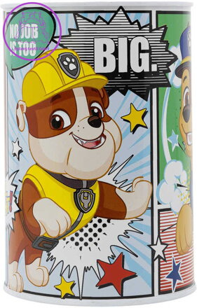 Pokladnička válec Tlapková Patrola 15cm dětská kasička plechová Pokladnička válec Tlapková Patrola 15cm dětská kasička plechová