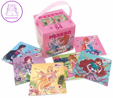 AKIM Hra Pexeso v krabičce se stuhou Winx Club set 64 karet