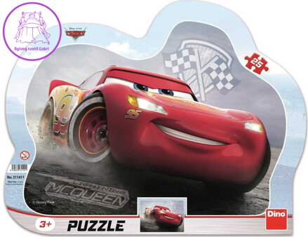 DINO Puzzle obrysové deskové 25 dílků Blesk McQueen Auta 3 (Cars) 30x23cm