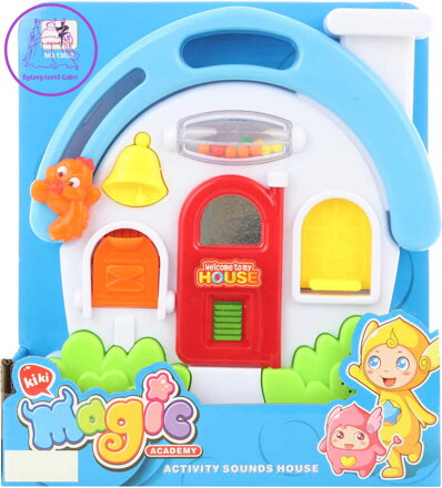 Domeček baby 20x20cm s aktivitami na baterie plast pro miminko Zvuk
